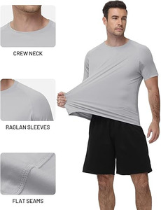เสื้อคอกลมแขนสั้นสำหรับผู้ชาย แห้งเร็ว ป้องกันรังสียูวี เหมาะสำหรับเล่นน้ำชายหาด ตกปลา และกีฬากลางแจ้ง - Product Image 3