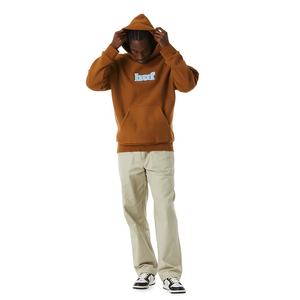 Pull à Capuche Vintage 380 GSM en Coton Biologique Polaire pour Homme Régulier Marron Brodé Applique Lavé à Capuche Design Couple - Product Image 4