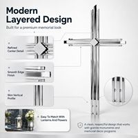 Cruz de Acero Inoxidable Pulido al por Mayor para Lápida, Decoración Conmemorativa de Cementerio, Proveedor Mayorista para el Mercado Polaco