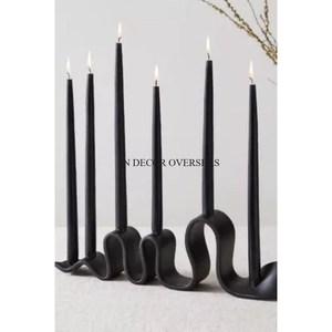 Modern <b>Black</b> Iron Candle Stand With Wave Design For Home Decoration Heat Resistant Metal <b>Candelabra</b> Wedding & Parties Decoration - Product Image 1
