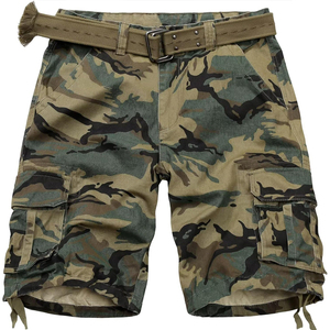 Men Casual Hunting <b>Shorts</b> 100% Cotton Knitted Solid Performance Outdoor <b>Cargo</b> Design Breathable <b>Lightweight</b> Multi-Pocket Camping - Product Image 1