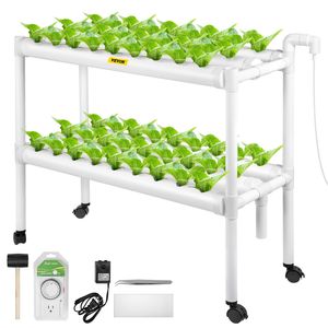 Système de culture hydroponique d'intérieur D0100H53QST 54-Site 6 Tuyaux PVC-U de qualité alimentaire Kit 2 couches Fruits Légumes Herbes Comprend - Product Image 1