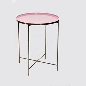Mesa auxiliar de centro de diseño de 3 patas para decoración de interiores del hogar, mueble de lujo moderno con acabado antiguo. - Product Image 3