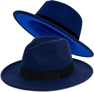 Trendy <b>Fedora</b> <b>Hats</b> for <b>Men</b> & Women Wide Brim Felt <b>Hat</b> Dress Panama <b>Hat</b> Two Tone <b>Fedora</b> - Product Image 6