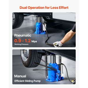 Martinetto idraulico a bottiglia saldato per impieghi gravosi da 10-16,3 pollici, capacità 32 tonnellate (70546,9 libbre), sollevatore pneumatico/manuale per auto - Product Image 3