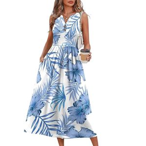 Robes d'été pour femmes, robe maxi, robes de plage pour les vacances, robes d'été 2026 avec poches - Product Image 1