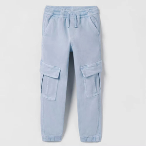Pantalon cargo style jogger en coton pour enfants, taille ajustable, durable, pour l'extérieur, vente en gros, fabricant - Product Image 3