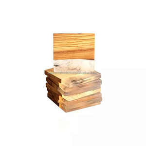 Fourniture de résine de mariage carrée nouveauté sous-verres carrés en résine époxy en bois d'acacia Design unique pour la maison, la fête - Product Image 5