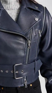 Nouvelle arrivée, veste en cuir d'agneau léger pour femmes, doublure en nylon respirante, vente en gros, mode automne-hiver, tendance - Product Image 4