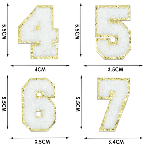 แผ่นปะติดเสื้อผ้าแบบรีดติด ลายปักเชนีล  รักษ์โลก พร้อมหมายเลข - Product Image 4