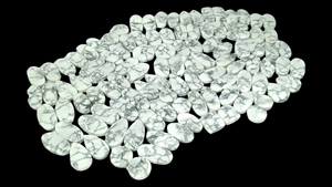 Pierre d'howlite naturelle blanche polie en cabochon, vente en gros, pierres précieuses en vrac pour la fabrication de bijoux - Product Image 4