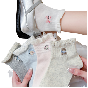 Calcetines de Mujer, Estilo Casual, Ecológicos, Transpirables, de Spandex, Nailon y Algodón, para Uso Diario, Estilo Otoñal - Product Image 2