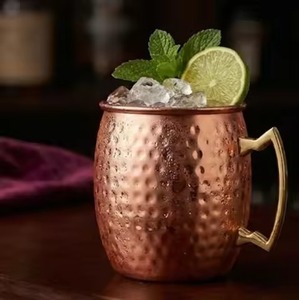 High Quality Copper Mugs Set of 4 Moscow Mule Copper Mugs With Gift Box for <b>Beer</b> Serving and for Daily Home Usage - Product Image 2