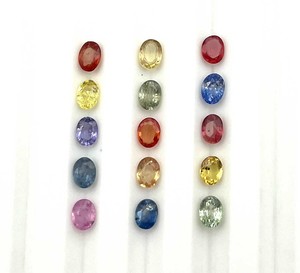 พลอยแซฟไฟร์ธรรมชาติทรงรีหลากหลายสี ขนาด 3*4 มม. สำหรับทำเครื่องประดับ - Product Image 3