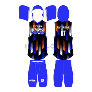 Uniforme de compression imprimé par sublimation, sans manches, avec gants rembourrés, antibactériens, anti-UV, séchage rapide, respirant - Product Image 2