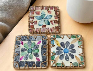 Posavasos Cuadrados de Bambú y Ratán Tejidos a Mano, Ecológicos, Utensilios de Cocina para Acción de Gracias, Juego de Varias Piezas - Product Image 5