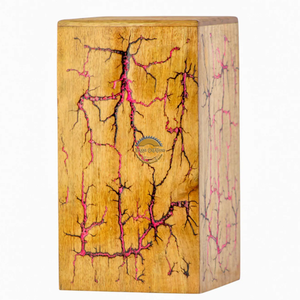 Urne funéraire artisanale à motif vague simple et urne funéraire en bois naturel, boîte à cendres artistique, souvenir commémoratif par AYAANS - Product Image 4