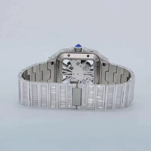 Nouvelle montre unisexe en acier inoxydable, quartz, classique, mode, luxe, diamants taille baguette, moissanite, 41 mm, résistante à l'eau 10 bars - Product Image 4