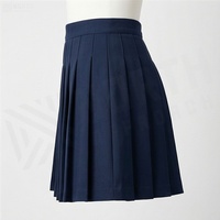 Jupe plissée courte pour femme, couleur unie bleu marine, taille normale, style confortable pour toutes les saisons