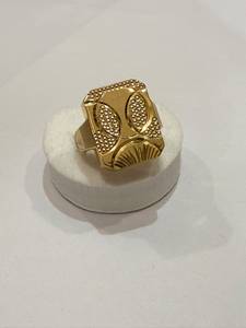 Bague en laiton pour homme plaquée or 18 carats, bijou de mode vintage décontracté, cadeau de mariage ou de fête, produit artisanal en gros - Product Image 2