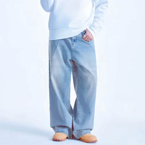 กางเกงยีนส์ผู้ชายสไตล์ใหม่สำหรับใส่กลางแจ้ง คุณภาพดีเยี่ยม สีพื้น ทรงหลวม ราคาถูก - Product Image 4