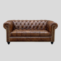 Premium Qualität Wohnzimmer 2-Sitzer Braun Tufted Chesterfield Leders ofa Chesterfield Restaurant Sofa Vintage Sofa Möbel