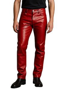 Pantalones de cuero para hombre con logotipo personalizado, pantalones de motociclista con cordones laterales, pantalones de cuero genuino para motocicleta, pantalones vintage góticos de estilo urbano. - Product Image 3