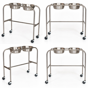 รถเข็นทางการแพทย์สำหรับโรงพยาบาลออร์โธแดกซ์มีห่วงชามคู่ทำจากสเตนเลส MC103ใช้ในการผ่าตัด - Product Image 4