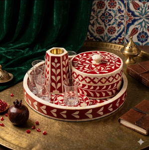 Electric Oud Incense Burner <b>Set</b> MOP Mubkhar Natural Wood Fragrance Incense Burner with Scented Pearl Home Goods <b>Candle</b> Lighting - Product Image 1