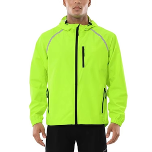 Chaqueta Gris con Capucha para Hombre, Resistente al Viento, Corte Regular, Estilo Deportivo, Color Sólido, Tejido de Poliéster, para Otoño - Product Image 5