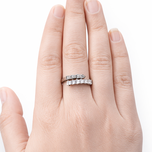 Namivaa Round Cut Cubic Zirconia Bypass <b>Cocktail</b> <b>Ring</b> Women Multi Stone Pave Accent Wedding Party Gift - Product Image 4