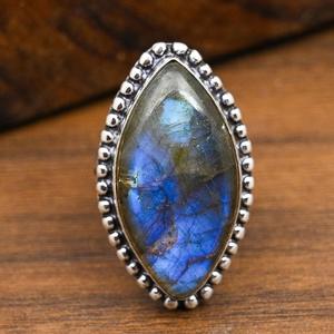 Anillo de Labradorita Hecho a Mano en Plata de Ley 925 con Gema Natural, Joyería Espectacular, Regalo para Mujer - Product Image 3