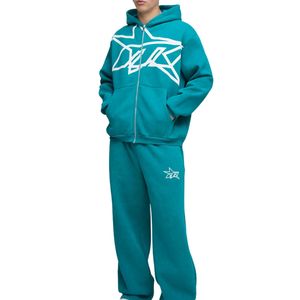 OEM Custom High Quality Adult Tracksuit Men Women Sweat Suit 2 Piece Set Sun Faded Screen Print Logo Streetwear OEM ODM - Product Image 1