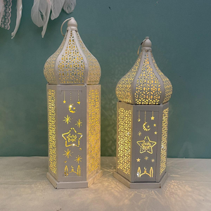 <b>Marvelous</b> look Lantern Rectangular Shape With Crescent Moon Top And Star Cutouts For Home Decoration Patio Lantern - Product Image 5