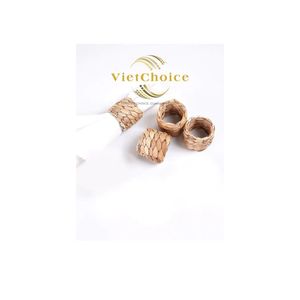 Anillo para Servilletas Redondo Tejido a Mano de Jacinto de Agua, Duradero, Ligero y Ecológico para Decoración, Venta al por Mayor - Product Image 1
