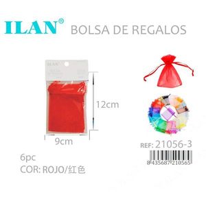 Sacchetti Regalo in Organza Ilan 9x12cm Rossi 6 Pezzi per Regali di Nozze - Product Image 3
