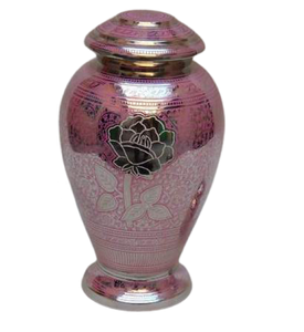 Urnes funéraires métalliques à motif floral, design sculpté, qualité luxueuse et haut de gamme, urne pour cendres d'adultes pour la décoration de la maison - Product Image 1