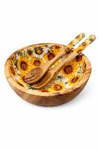Bol de service en bois floral artisanal non traité pour les fêtes, vaisselle de cuisine par HANDICRAFTS ZONE - Product Image 6