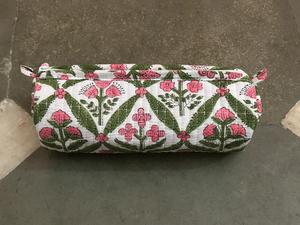 Indian Floral Quilted Cosmetic Pouch Small Cotton Pen Pencil Pouch, Mini <b>Makeup</b> <b>Brush</b> Bag, lipstick storage bag Pencil <b>Case</b> - Product Image 3
