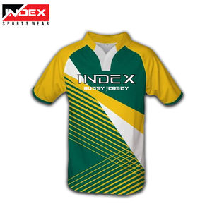 Camiseta de Rugby INDEX para Hombre, Manga Corta, Rayas Sublimadas, Poliéster, Cuello Redondo Ajustado, Absorbe la Humedad, Ropa para Todas las Temporadas - Product Image 4