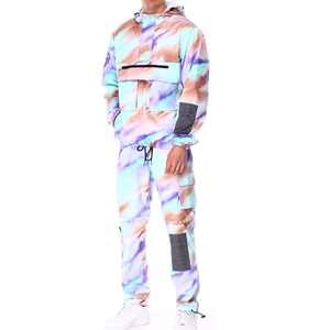 Sublimation Mens Windbreaker Short Set Lightweight Stretch <b>Jacket</b> & Flexible Pants 100% Polyester for Outdoor <b>Workouts</b> - Product Image 5