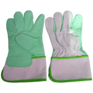 Gants de travail durables en cuir de vachette pleine fleur et croûte, avec design confortable, pour la sécurité dans l'industrie de la construction - Product Image 1