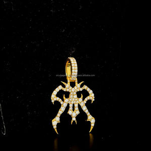 Moda 925 plata esterlina chapada en oro Animal araña diamante colgante Hip Hop Iced Out joyería para inspiración del mundo Animal - Product Image 4