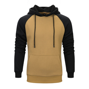 Sudadera con Capucha Raglán de Dos Tonos para Hombre, Sudadera de Algodón y Felpa, Estilo Urbano, Color Personalizado, Informal y Deportiva - Product Image 4