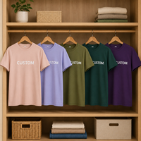 T-shirt en coton uni à manches courtes, service de broderie personnalisée du logo, plusieurs couleurs macaron, tee-shirt vierge pour la vente en gros
