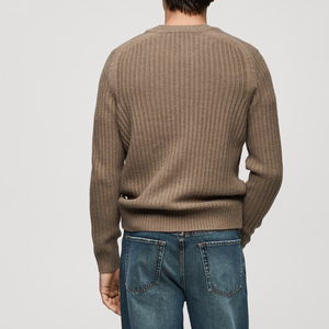 100% Cotton Men's Pullover Knitted Sweater Breathable Casual Wear High Quality Plain Pullover Sweater - Product Image 2