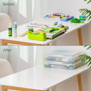 Set di 6 Contenitori Portatili in Plastica Spessa 30x30 cm per Carta da Scrapbooking; Scatole e Contenitori Durevoli e Pratici per l'Organizzazione - Product Image 4