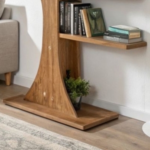 Natural Oak Wood Tree Shaped Floor Standing Bookshelf Artistic Decorative Branch <b>Wall</b> Display Rack - Product Image 5