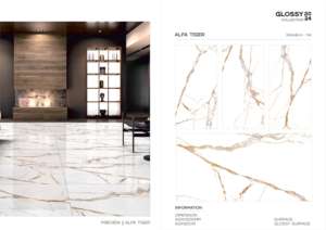 Carreaux de porcelaine émaillée polie à surface sculptée décorative, conçus pour des applications de revêtement de sol et de mur spacieuses dans le secteur du luxe. - Product Image 5