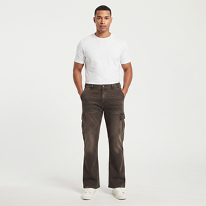 Pantalones Vaqueros Acampanados de Algodón 100% para Hombre, Ajuste Recto Casual, Transpirables, Lavados - Product Image 5